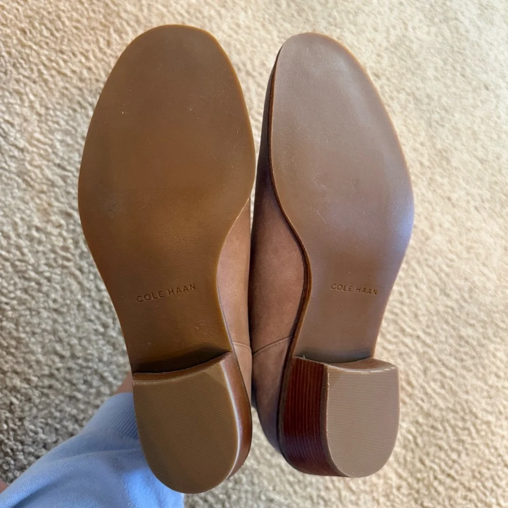 Cole Haan Jayne Lasercut Ankle Boots Beige Size 7.5